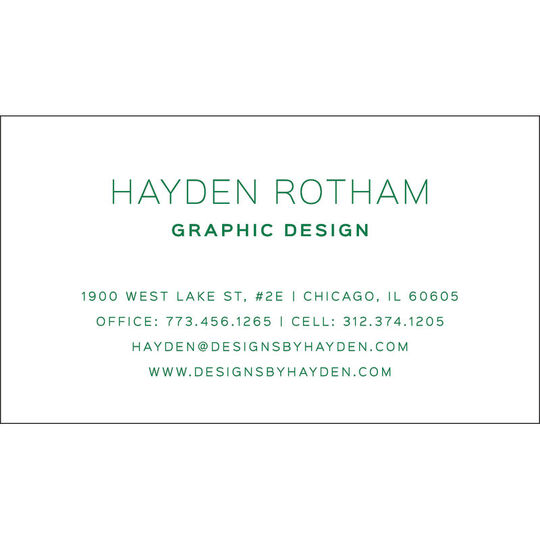 Rotham Business Cards - Raised Ink